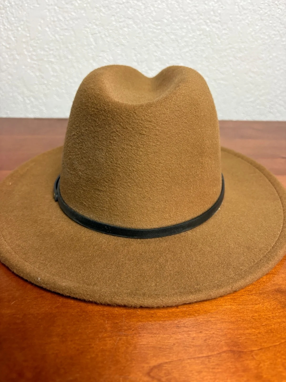 Set of 3 Wide Brim Fedora Hats Black Grey Camel Tan One Size Unisex Boater Style – photo 7