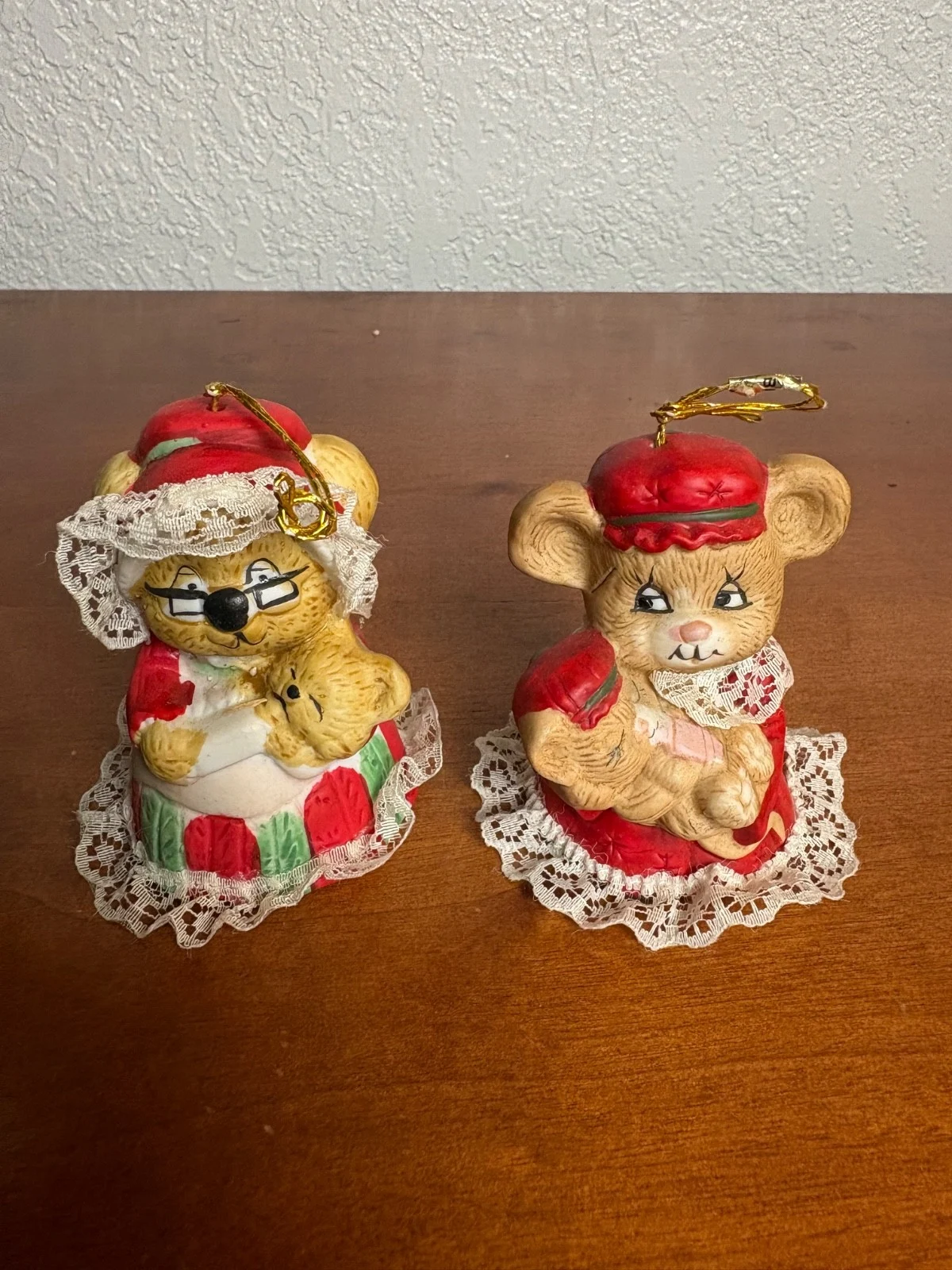 Jasco Caring Critter Chimer Bisque Porcelain Bell Ornaments Set of 2 – photo 2