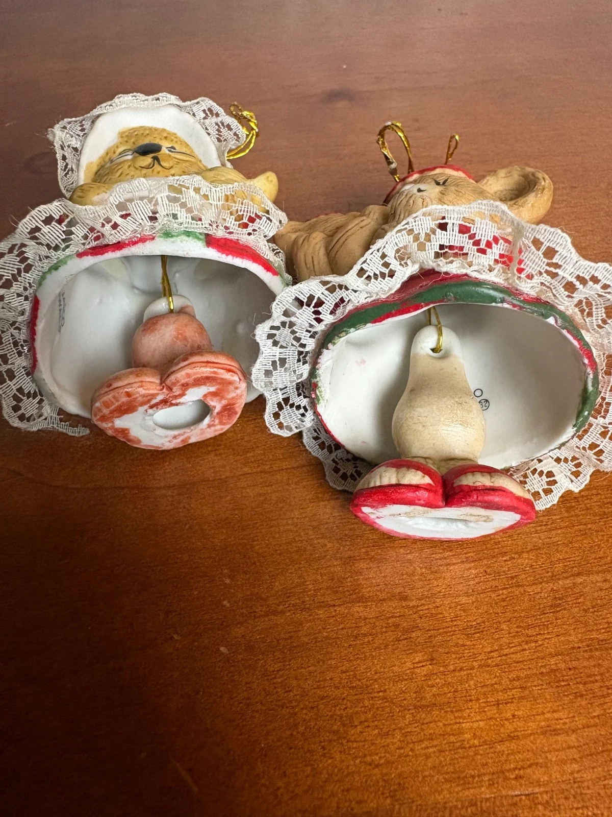Jasco Caring Critter Chimer Bisque Porcelain Bell Ornaments Set of 2 – photo 3