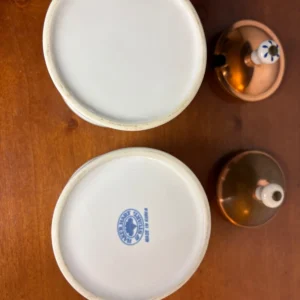 Baker Hart & Stuart White Ceramic Sugar Bowl Set Copper Lids – photo 6