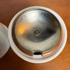 Baker Hart & Stuart White Ceramic Sugar Bowl Set Copper Lids – photo 8