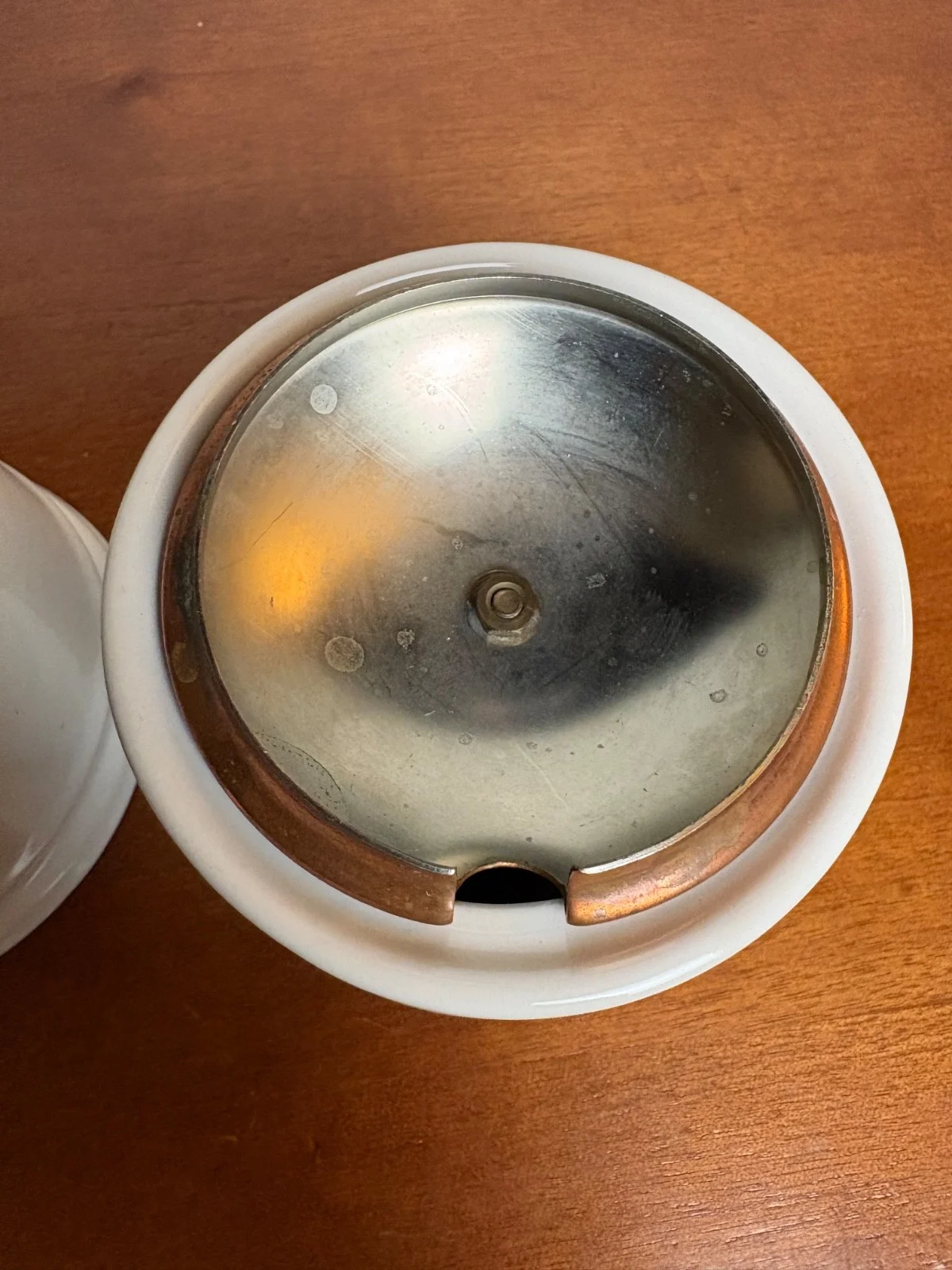 Baker Hart & Stuart White Ceramic Sugar Bowl Set Copper Lids – photo 8