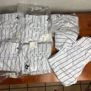 Women's Mercado Softball Pants XS White & Black Striped Polyester Uniform