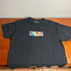 Ren & Stimpy Shirt Mens L Black Graphic Thrashed Distressed Paint Stained Rare