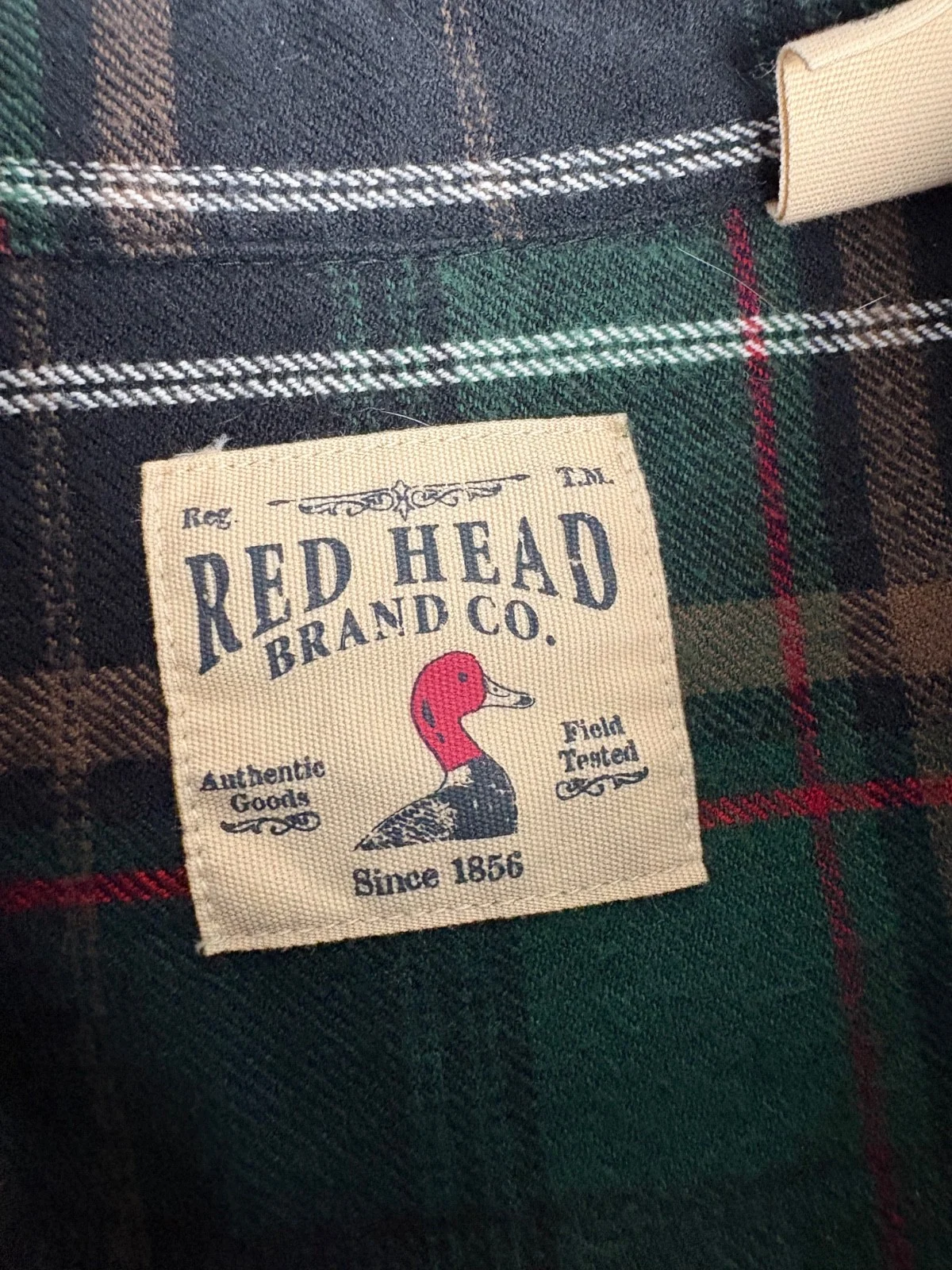 Head Brand Co Men's Large Green Plaid Flannel Button Up Shirt Long Sleeve L – photo 2