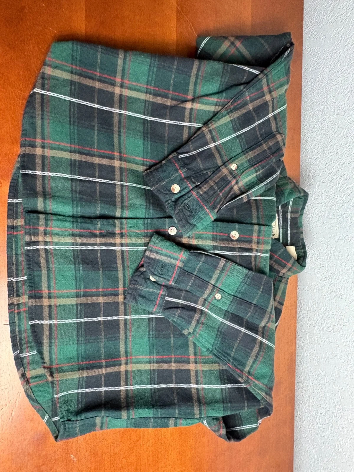 Head Brand Co Men's Large Green Plaid Flannel Button Up Shirt Long Sleeve L – photo 4