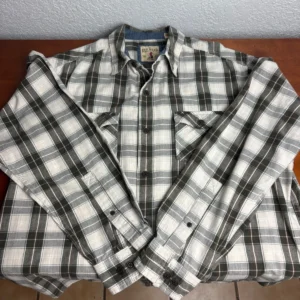 Red Head Brand Co. Mens Large Plaid Flannel Shirt Green Gray Long Sleeve Cotton