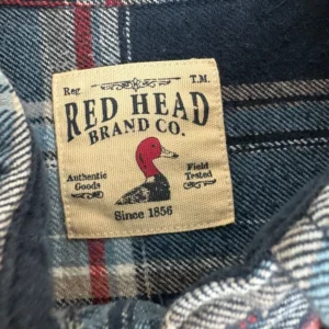 Red Head Brand Co Mens Large Flannel Shirt Blue Red Plaid Long Sleeve Button Dow – photo 2