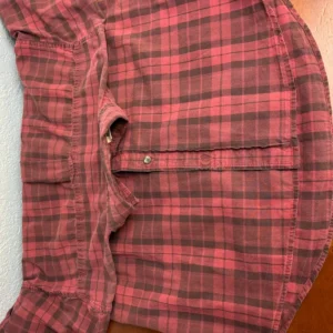 RedHead Men's Medium Short Sleeve Plaid Button Down Shirt Maroon/Burgundy Cotton – photo 2