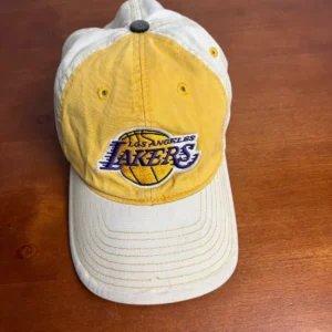 NBA Los Angeles Lakers Hat EZ-Stretch Elevation Cap White Yellow Two-Tone L/XL