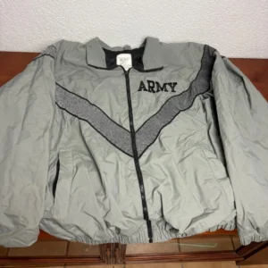 US Army IPFU Jacket, Gray Reflective Individual Physical Fitness SZ Large Short – photo 2