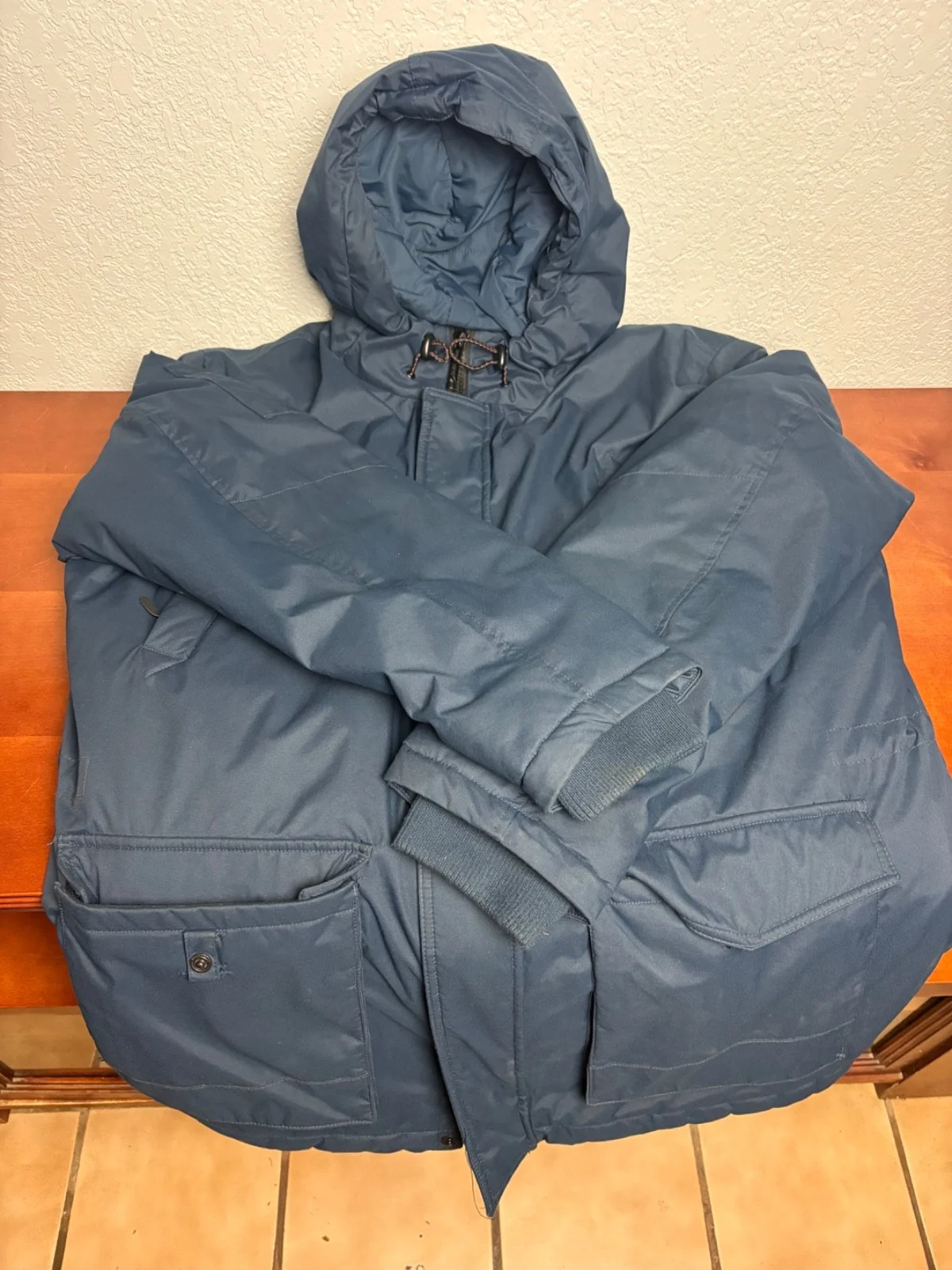 Hawke & Co Outfitter Men's 2XL Navy Blue Hooded Puffer Parka Jacket Heavyweight