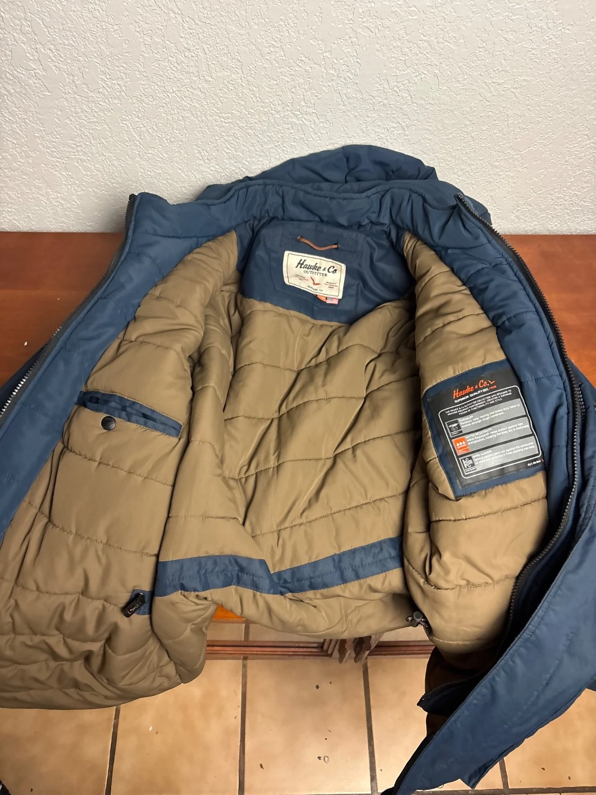Hawke & Co Outfitter Men's 2XL Navy Blue Hooded Puffer Parka Jacket Heavyweight – photo 2