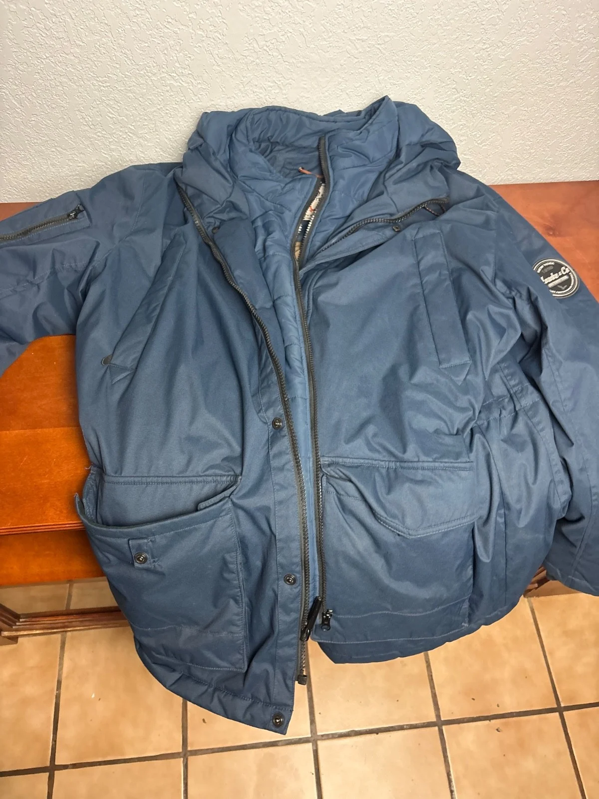 Hawke & Co Outfitter Men's 2XL Navy Blue Hooded Puffer Parka Jacket Heavyweight – photo 3