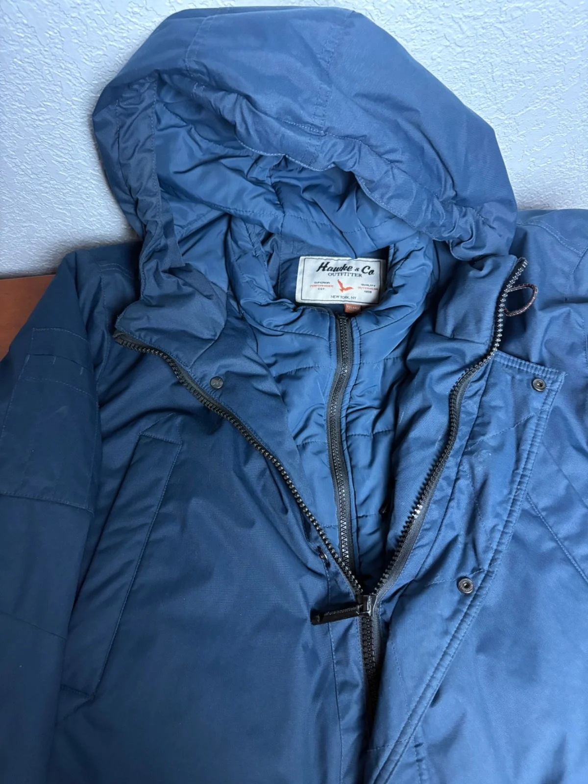 Hawke & Co Outfitter Men's 2XL Navy Blue Hooded Puffer Parka Jacket Heavyweight – photo 5