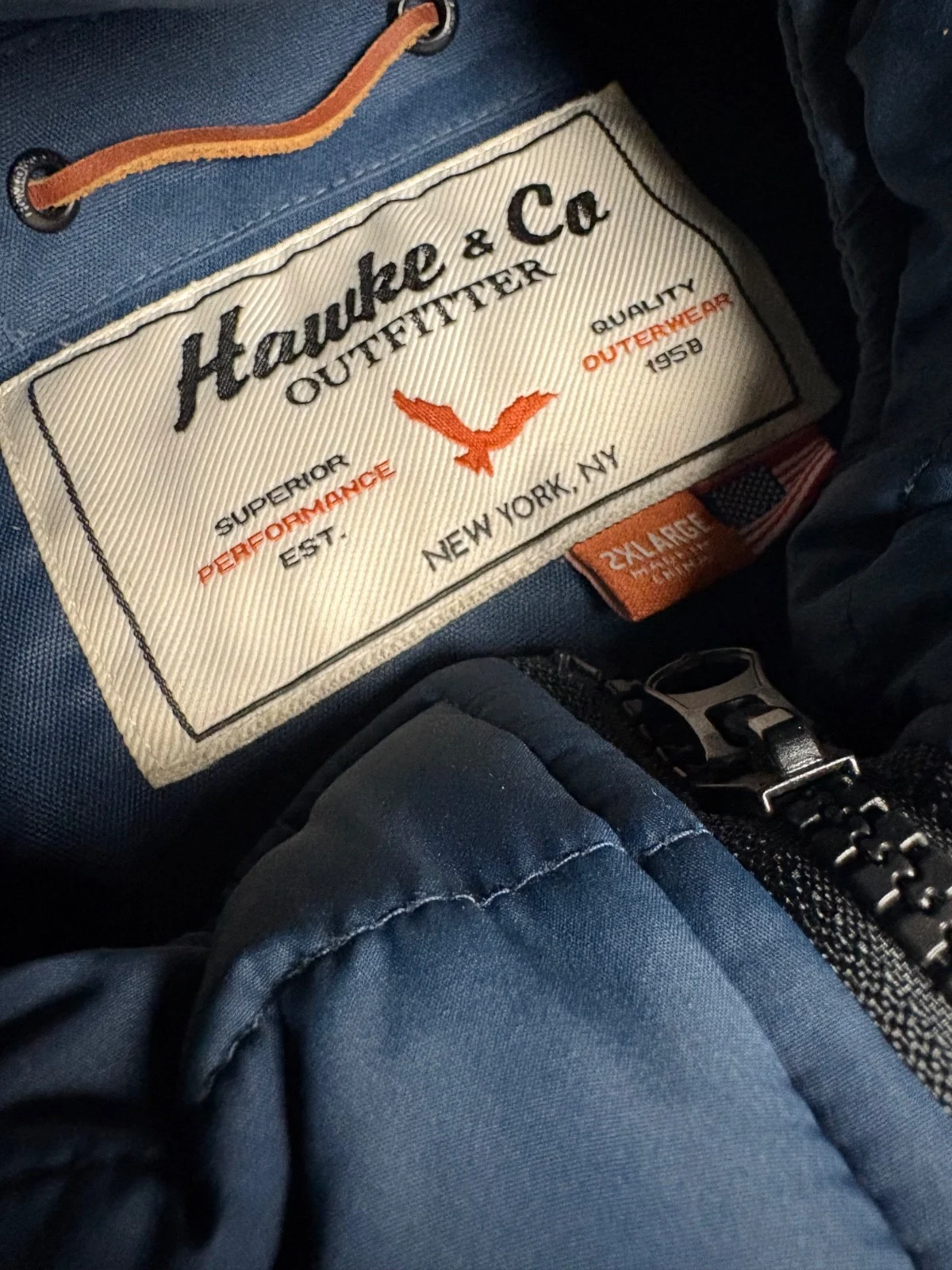 Hawke & Co Outfitter Men's 2XL Navy Blue Hooded Puffer Parka Jacket Heavyweight – photo 6