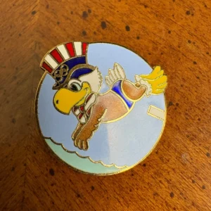 Vintage 1984 LA Olympics Sam the Eagle Pin Mascot Diving Swimming Blue Enamel – photo 3