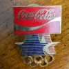 Vintage Coca-Cola Olympic Pin - Star Logo & Rings - LA 1984 Sponsor Memorabilia